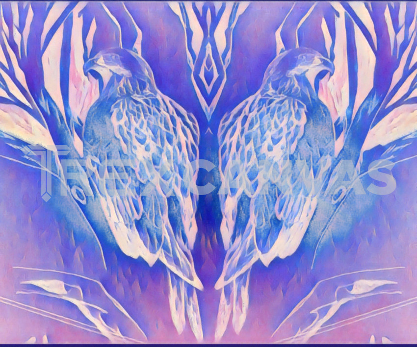 Twin Birds in Pastel