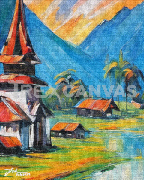 A Curch And Villages Around Lake Toba 2