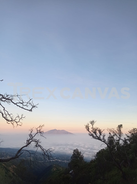 Mount Bromo behind the clouds