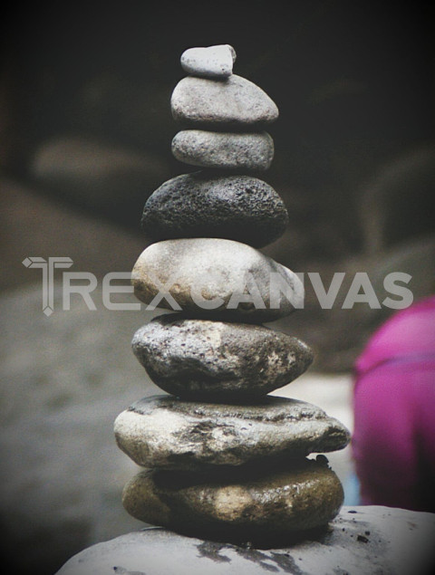 Stack of stone in the riverside