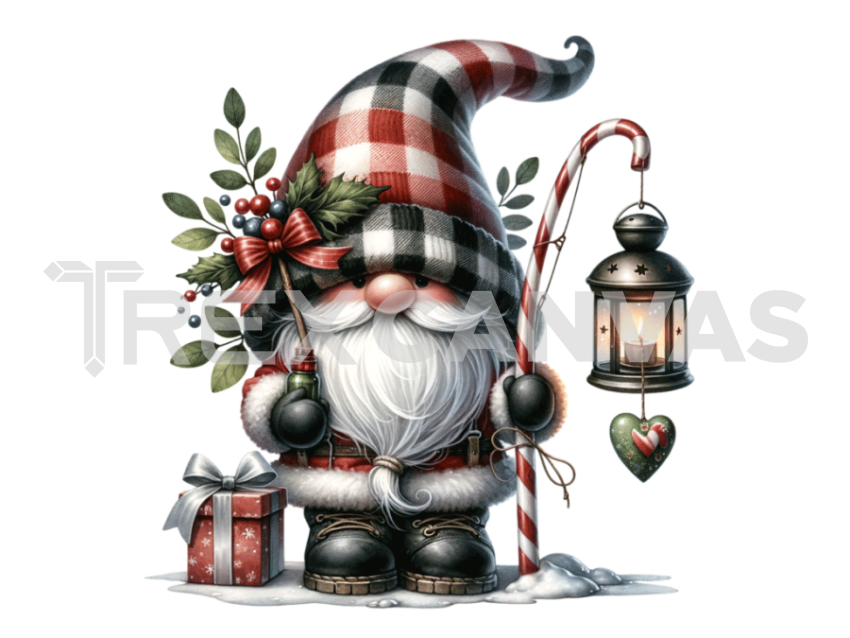 Gnome's fishing Christmas  with a hat covering his face isolated and cut-out on white background