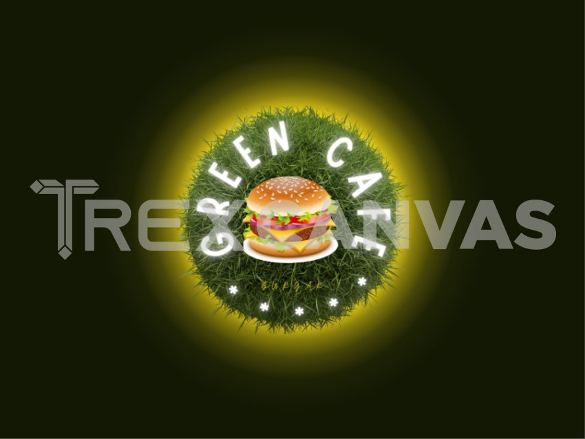 Greens cafe logo design