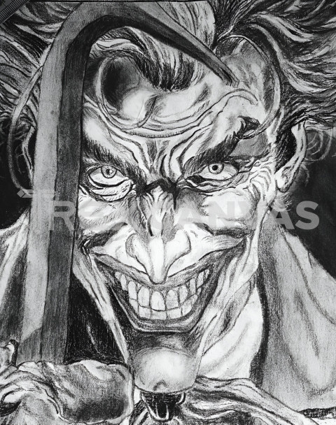 A pencil drawing of the joker