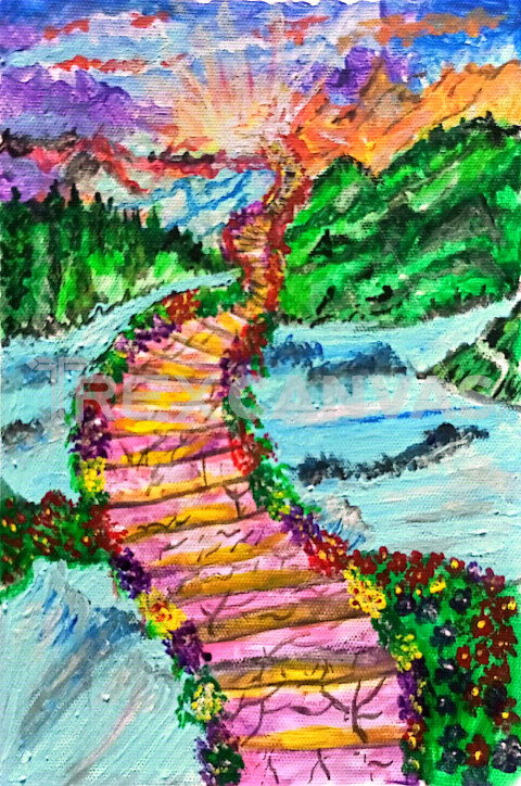 Dreamy Pathway to the Mountains | Step-by-Step Landscape Painting