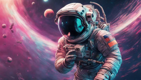 astronaut floating in space