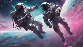 astronaut floating in space