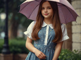 Cute girl with Umbrella