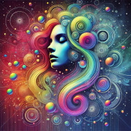 "Radiant Expressions: Colorful Woman Painting"