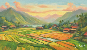 Rice Fields And Villages In North Sumatra 2