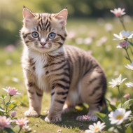 Small kitten in nature