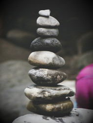 Stack of stone in the riverside